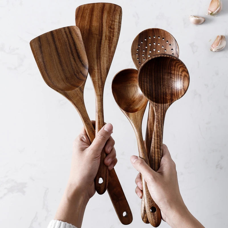 EcoChef 7-Piece Wooden Cooking Utensil Set