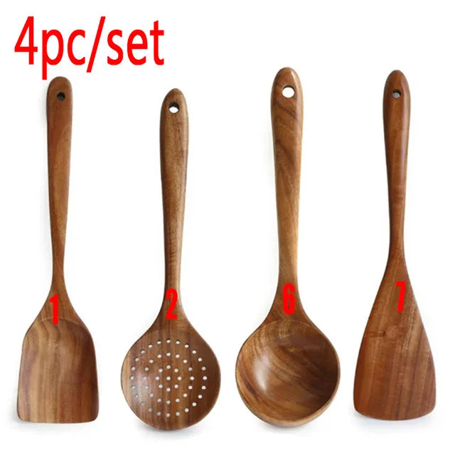 EcoChef 7-Piece Wooden Cooking Utensil Set