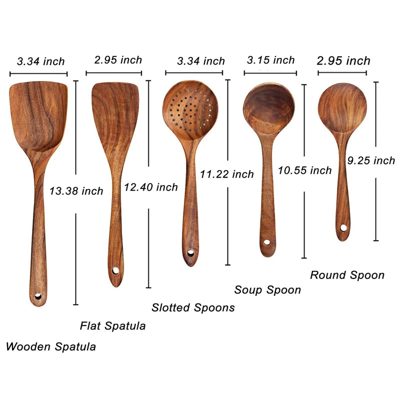 EcoChef 7-Piece Wooden Cooking Utensil Set