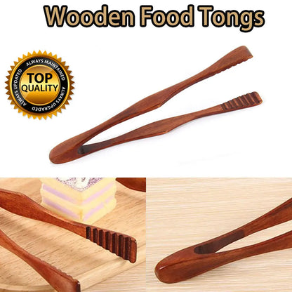 EcoGrip Wooden Food Tongs